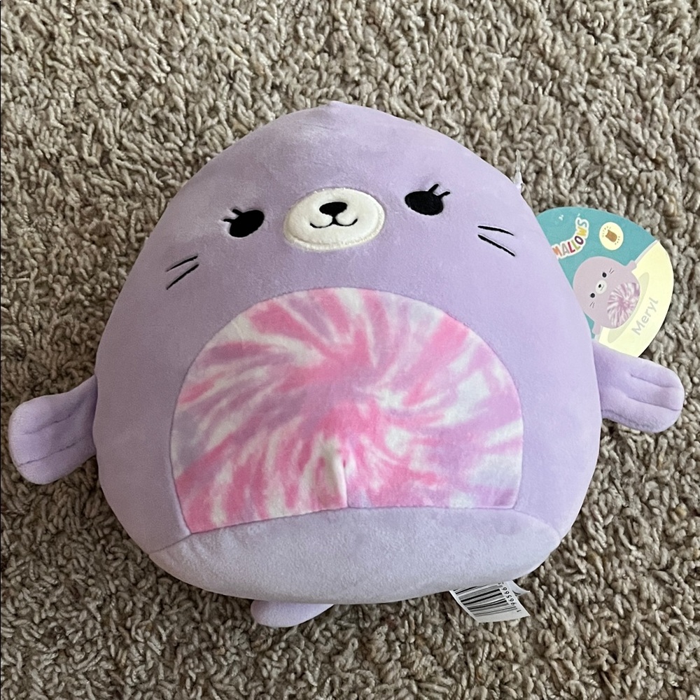 Lilac Seal Plush with Pink Tie-Dye Belly ULTRA RARE SQUISHMALLOW
